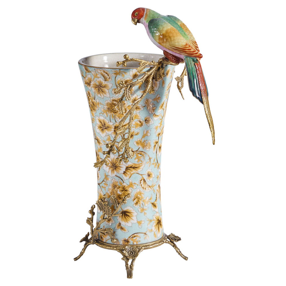 Ваза фарфоровая с птицей на бронзовой ветке Garden of Eden 66100₽
