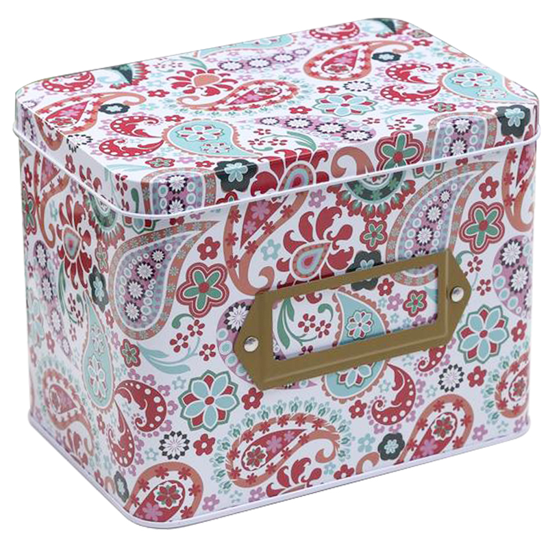   Paisley Flowers Colorful Metal Tea Box    | Loft Concept 