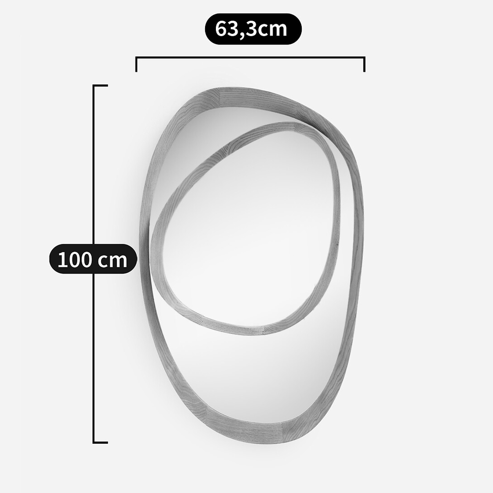 Ассиметричное зеркало в дубовой раме Infinity Symbol в Москве