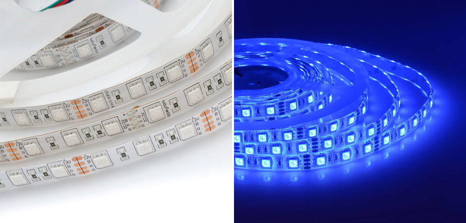 Светодиодная влагозащищенная лента 14,4W/m 60Led/m 5050SMD разноцветная 1M - фото №1