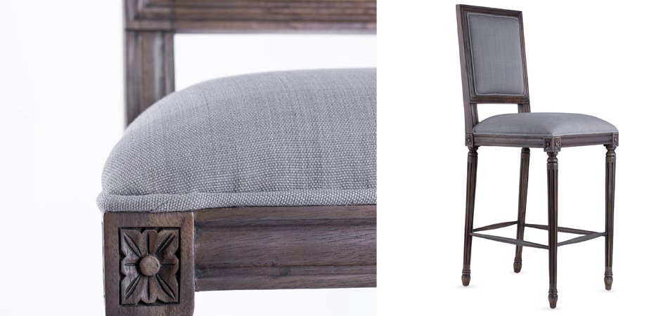 Барный стул JACOB bar stool Gray Linen - фото