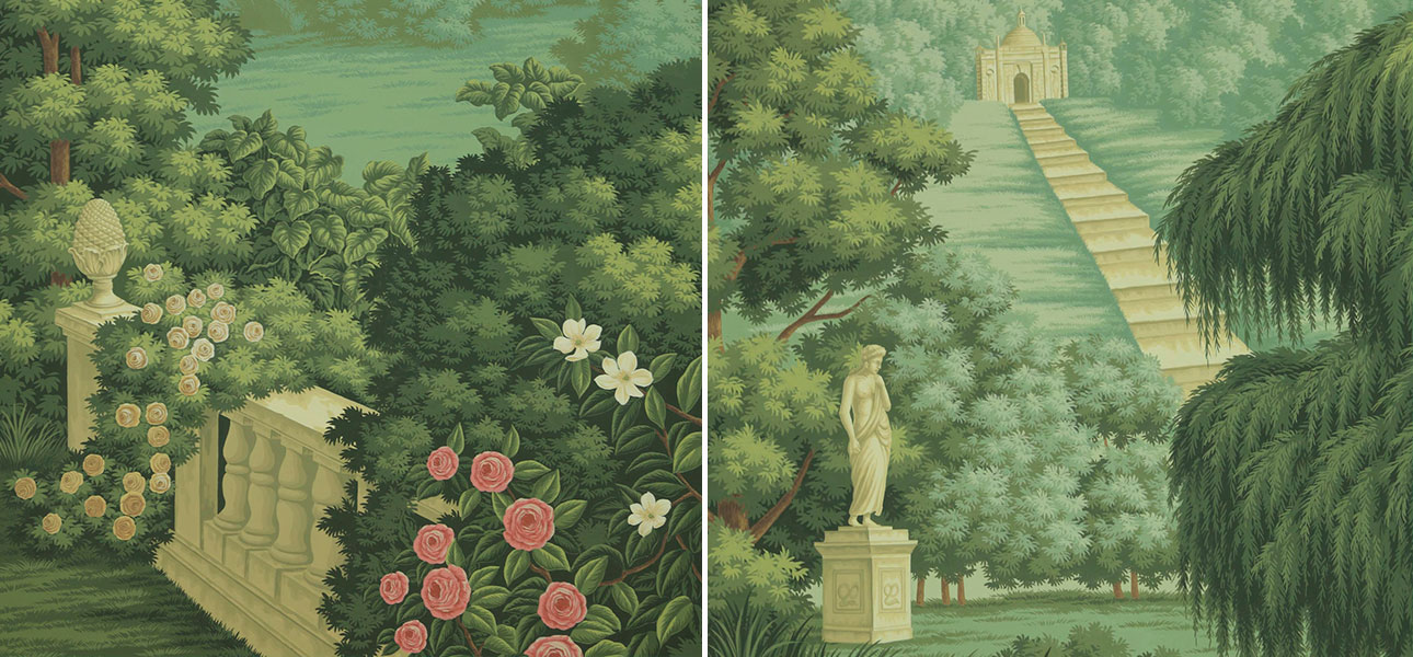 Обои ручная роспись English Landscape Verdoyant on scenic paper - фото