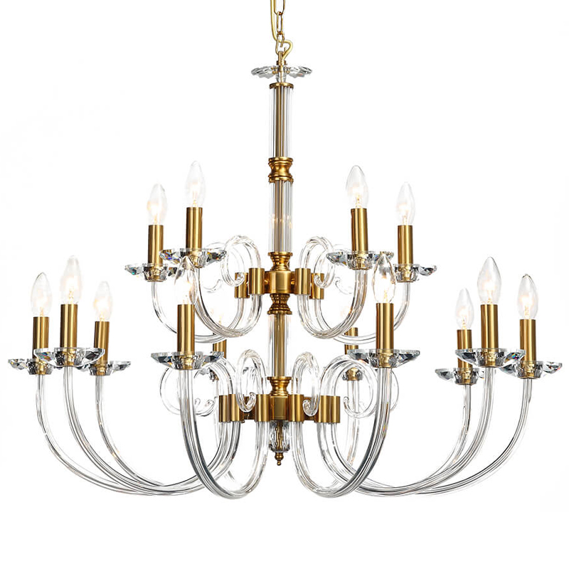  Twisted Glass Candles Chandelier 15      | Loft Concept 