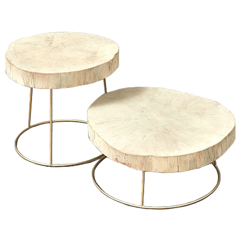   Saw Cut Beige Wood Coffee Table     | Loft Concept 