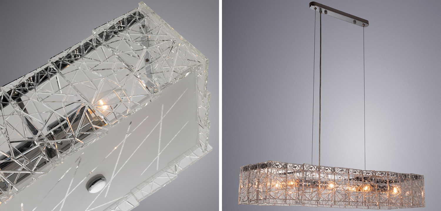 Люстра Alvaro Crystal Rectangular Chandelier - фото