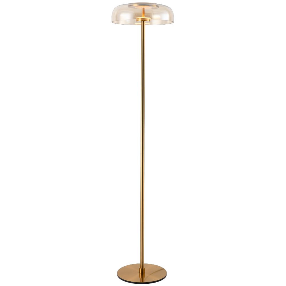 

Торшер Blanton Amber Glass Brass Floor Lamp 30