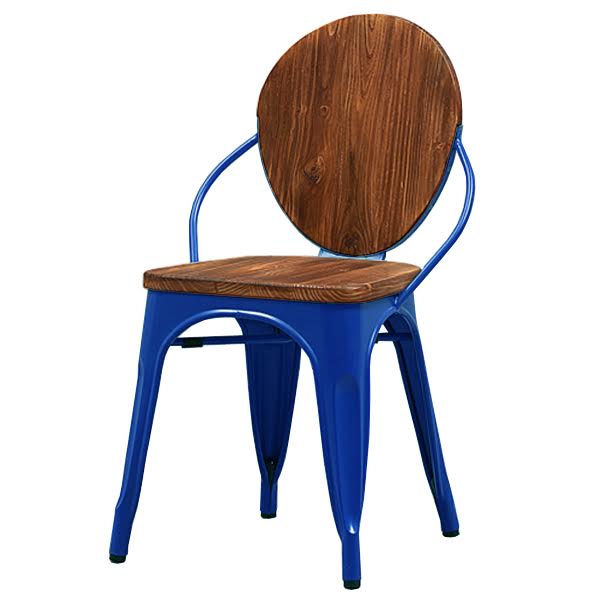 Стул Tolix chair Wooden Blue