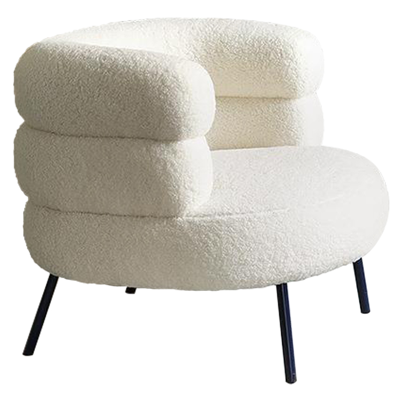  Boyle White Boucle Armchair     | Loft Concept 