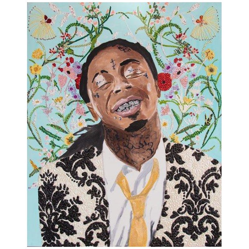 

Картина "Lil Wayne with Floral Background and Damask Suit ”