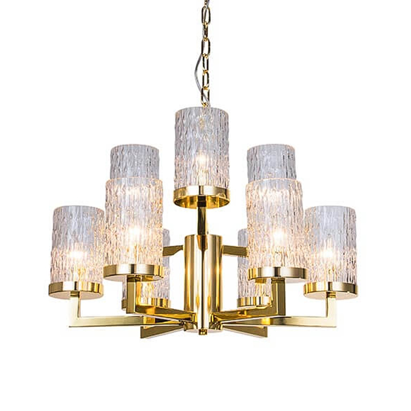 Люстра Estebe Glass Gold Chandelier 9 Прозрачный Золотой в Москве | Loft Concept 