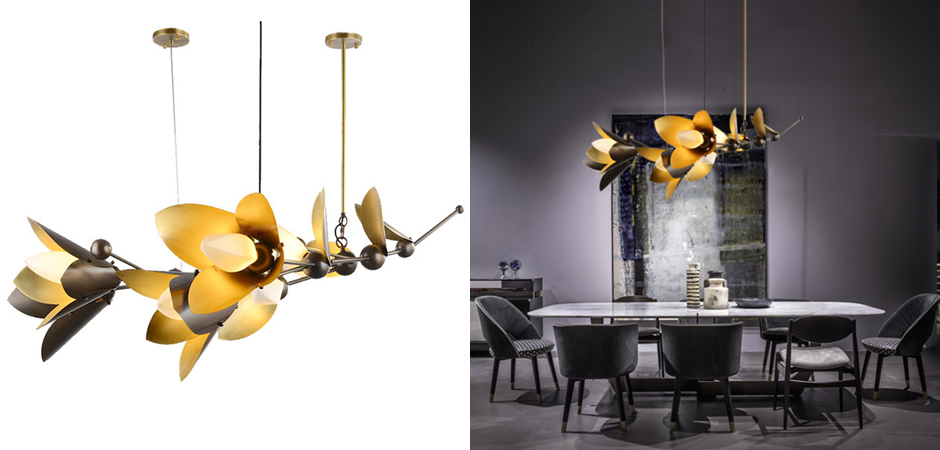 Дизайнерская люстра с природными мотивами LAVRA 8 flowers - фото №1