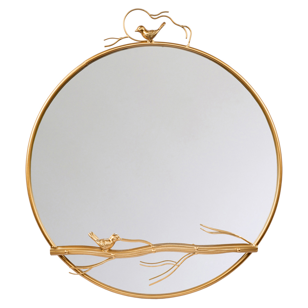 

Зеркало настенное в раме золотого цвета с декором птица на ветке Mirror Portal