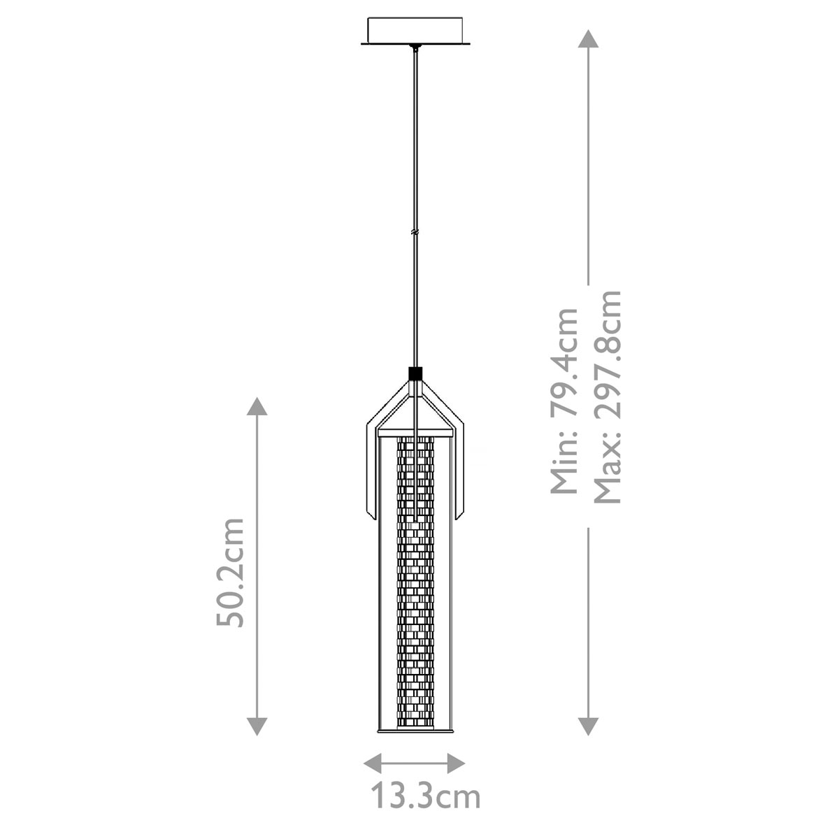 Подвесной светильник хромированного цвета с прозрачным цилиндрическим стеклянным плафоном Eurofase в Москве