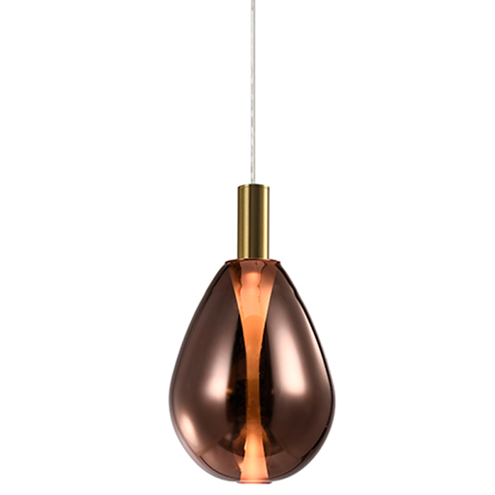 

Подвесной светильник со стеклянным плафоном в форме капли NAOMI drop copper