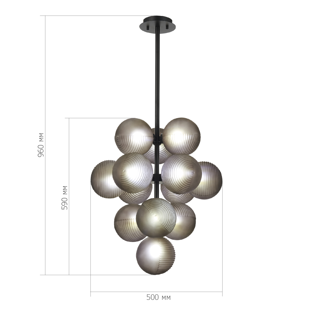 Люстра в форме виноградой грозди Inflorescence в Москве