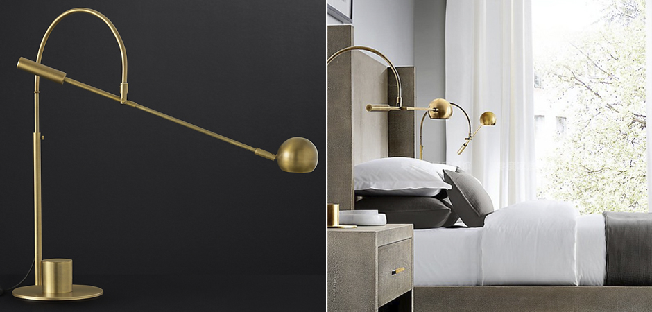 Настольная лампа Restoration Hardware ORBITER II desk lamp Brass Настольная лампа Restoration Hardware ORBITER II desk lamp Brass - Loft-Concept