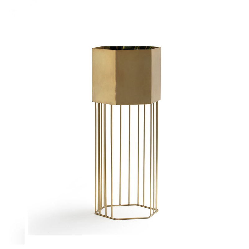  Vase On A Metal Stand Brass    | Loft Concept 