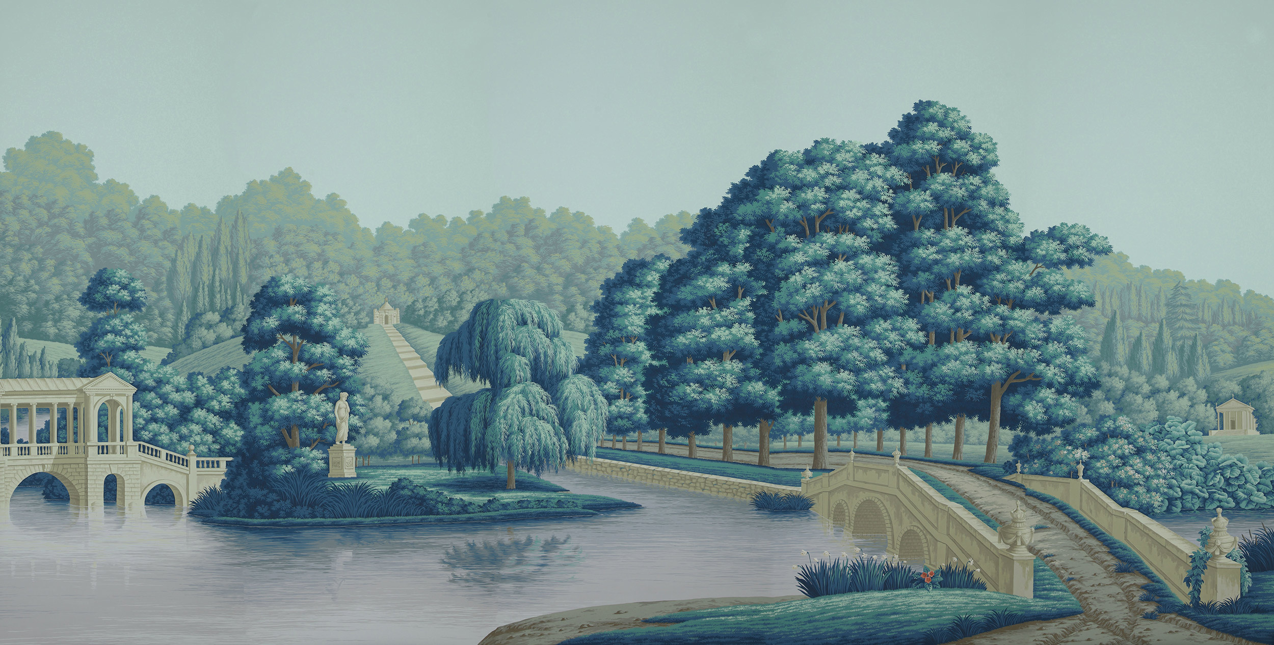 Обои ручная роспись English Landscape Special Colourway on scenic paper - постер Loft-Concept