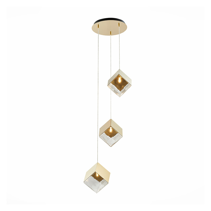   Pyrite Chandelier gold cube 3     | Loft Concept 