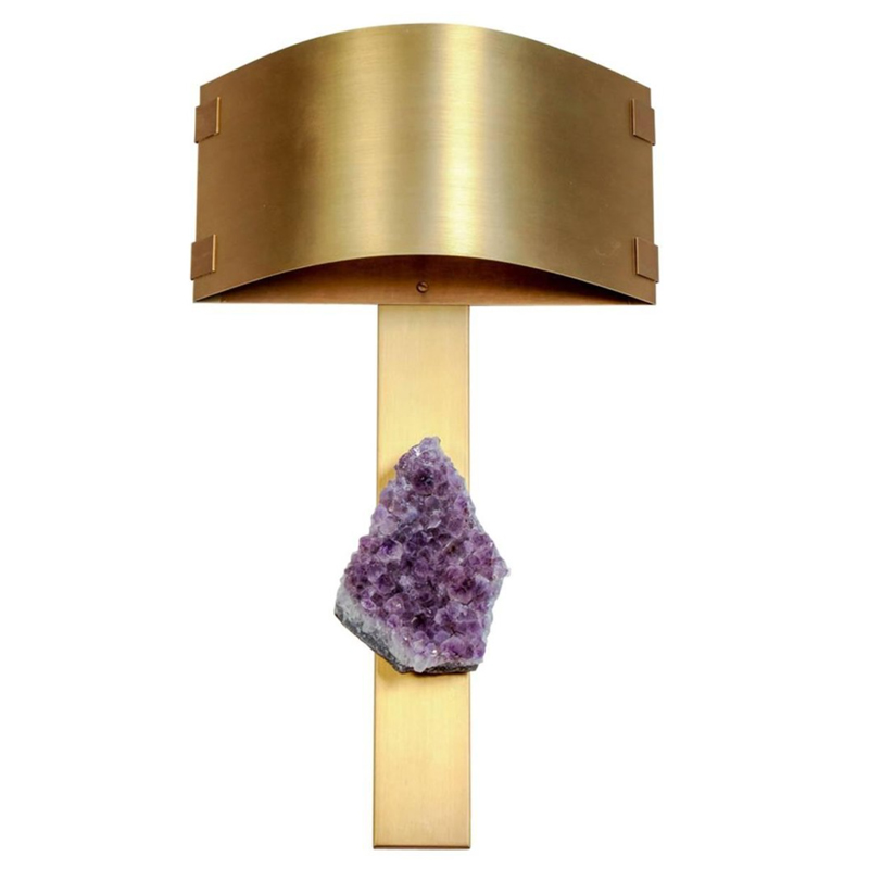  Natural Amethyst and Curved Shades Wall Lamp     | Loft Concept 