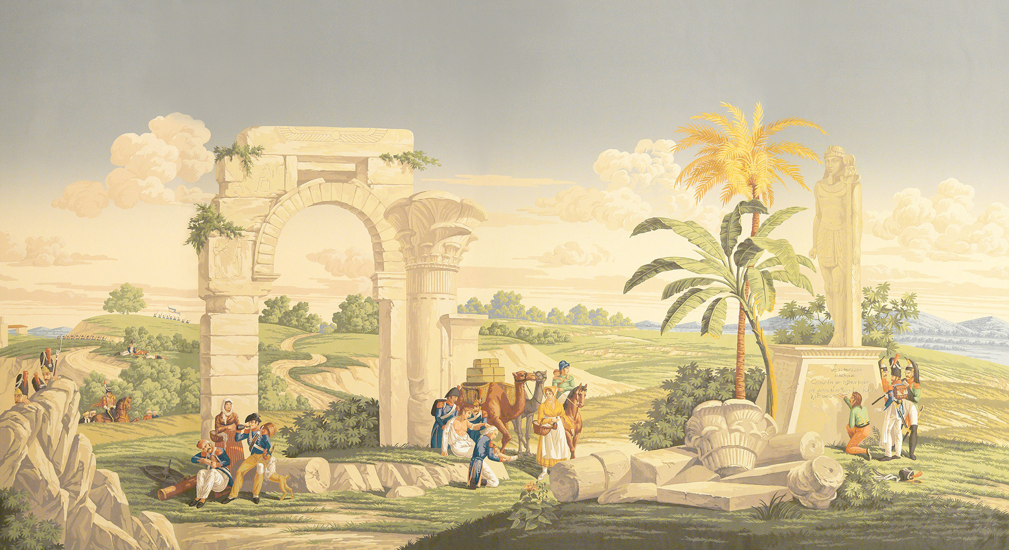 Обои ручная роспись Napoleon's Campaign in Egypt Papyrus on scenic paper - постер Loft-Concept