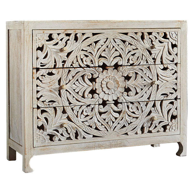  Indian Antique White Furniture Chest of Drawers Kailash     | Loft Concept 