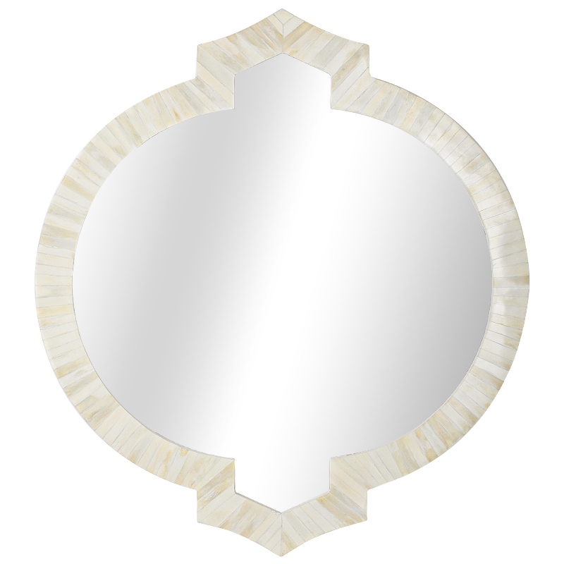  Bone Inlay Round Mirror white    | Loft Concept 