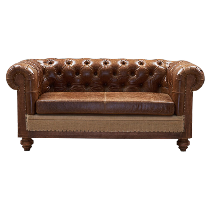 Диван Deconstructed Chesterfield Sofa double Brown leather