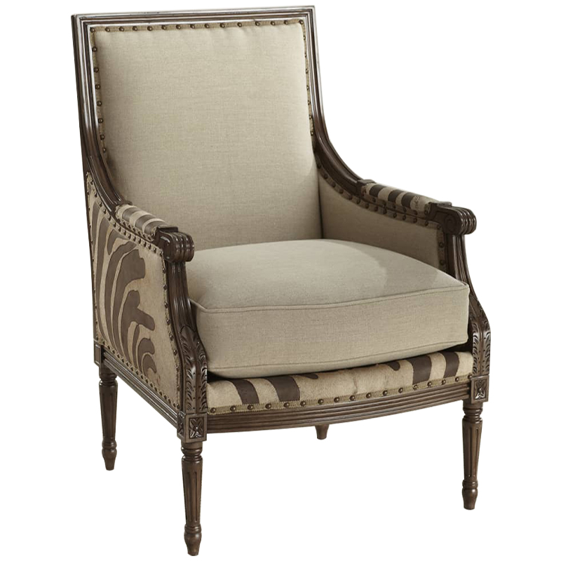  Massoud Annie Zebra Washed Leather Linen Chair  -   | Loft Concept 