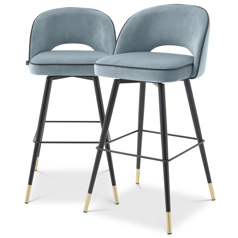 Комплект барных стульев Eichholtz Bar Stool Cliff set of 2 blue