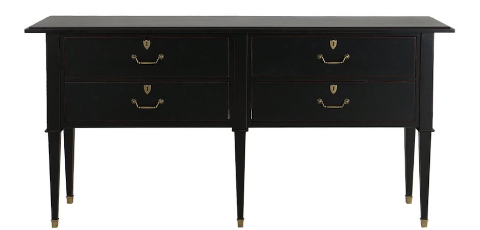 COMMODE SAUTEUSE 4 TIROIRS EN ACACIA NOIR CENACLE A272 COMMODE SAUTEUSE 4 TIROIRS EN ACACIA NOIR CENACLE A272 - Loft-Concept