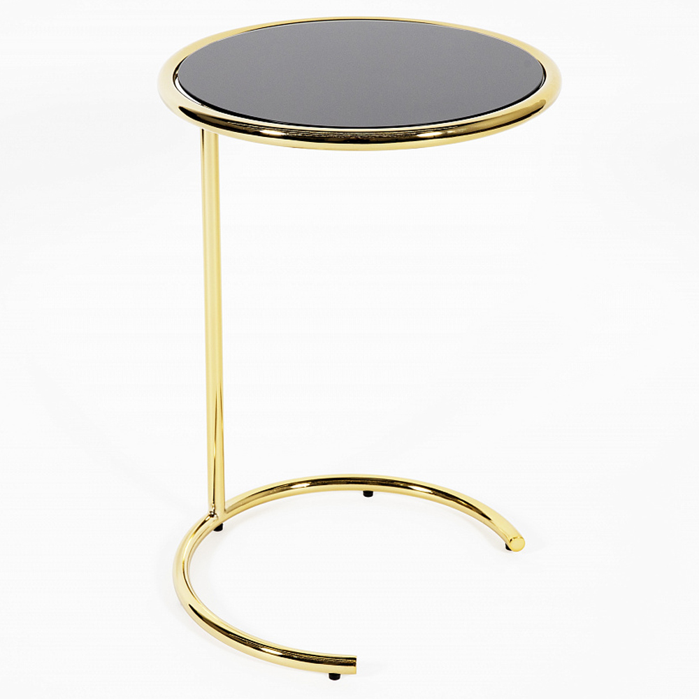 

Приставной столик на золотистом основании с черной столешницей Noir