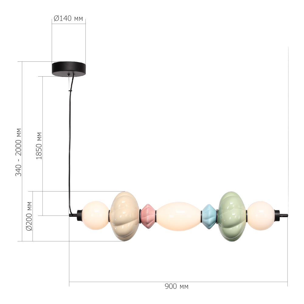 Подвесной светильник линейный с керамическими элементами 24W LED Fragrant Light в Москве
