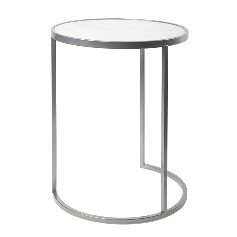   Round Table Marble chrome      Bianco   | Loft Concept 