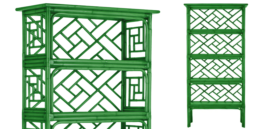 Стеллаж Зеленый Bamboo Chippendale Etagere Green Стеллаж Зеленый Bamboo Chippendale Etagere Green - Loft-Concept