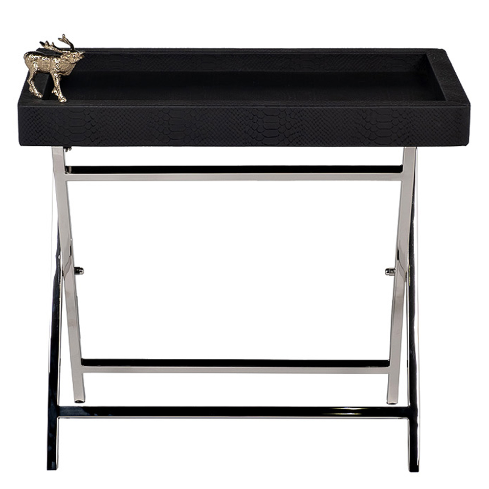 Стол сервировочный кожаный с декором в виде золотистой фигуркой лося Embodiment of Style 43800₽