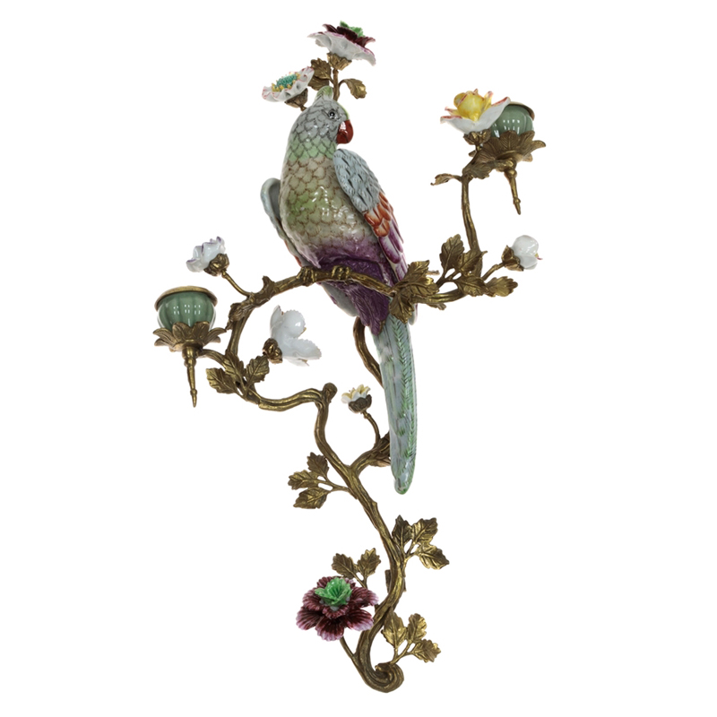   Colorful Flowers and Parrot L     | Loft Concept 
