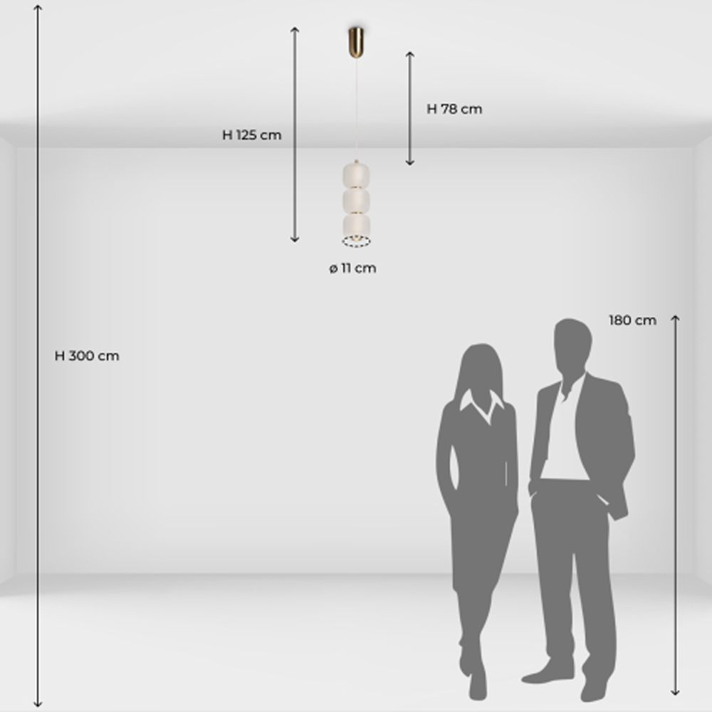 Подвесной светильник с 3-мя округлыми матовыми плафонами из белого стекла Golden Swirl в Москве