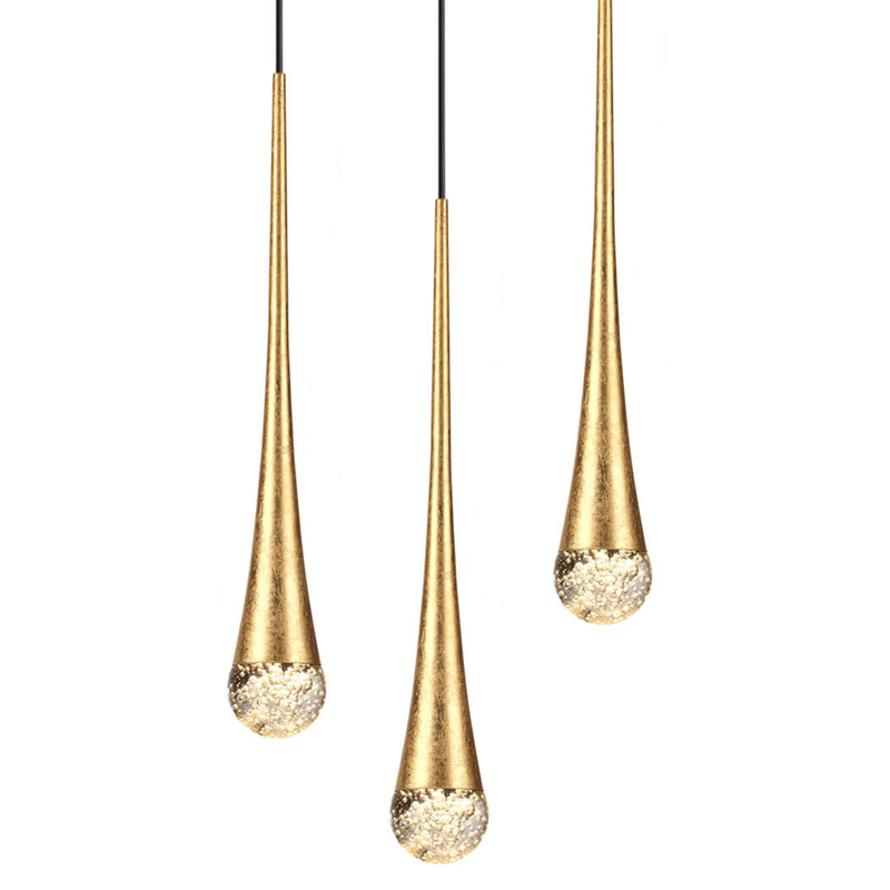 Подвесной светильник Golden Drop Lamp Золотой Прозрачное Стекло в Москве | Loft Concept 