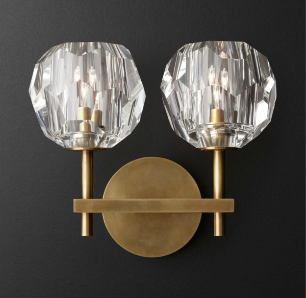   RH Boule de Cristal Double Sconce Brass    | Loft Concept 
