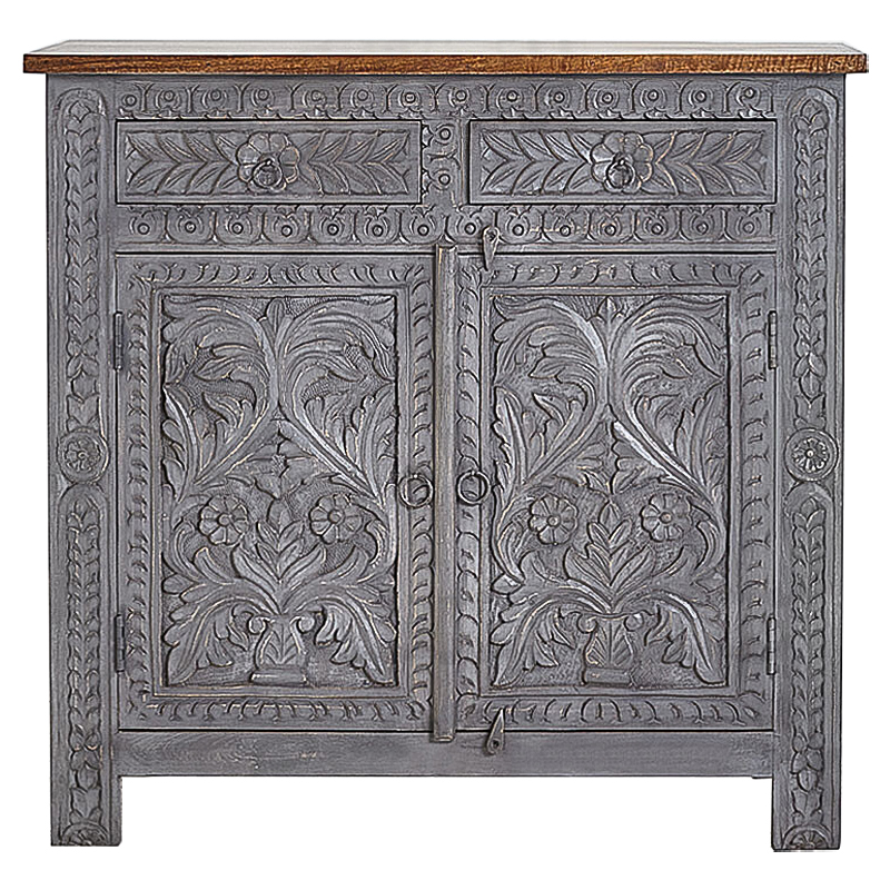 

Комод Indian Antique White Furniture Chest of Drawers Ganika серый