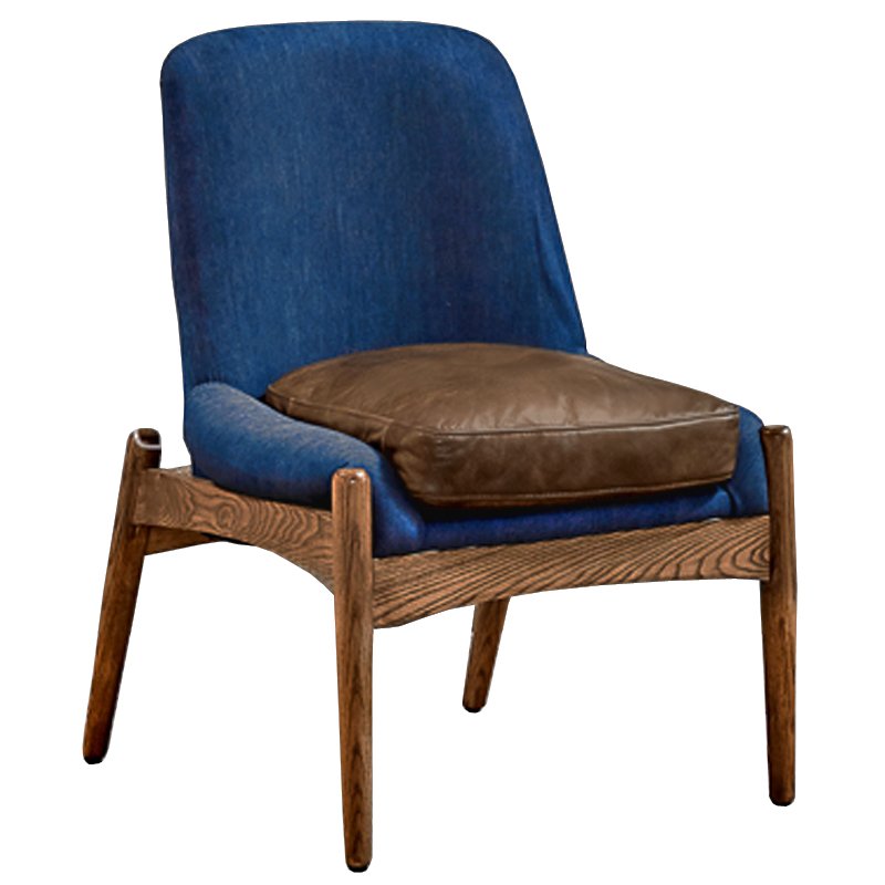  NAXOS CHAIR BLUE Leather and linen      | Loft Concept 