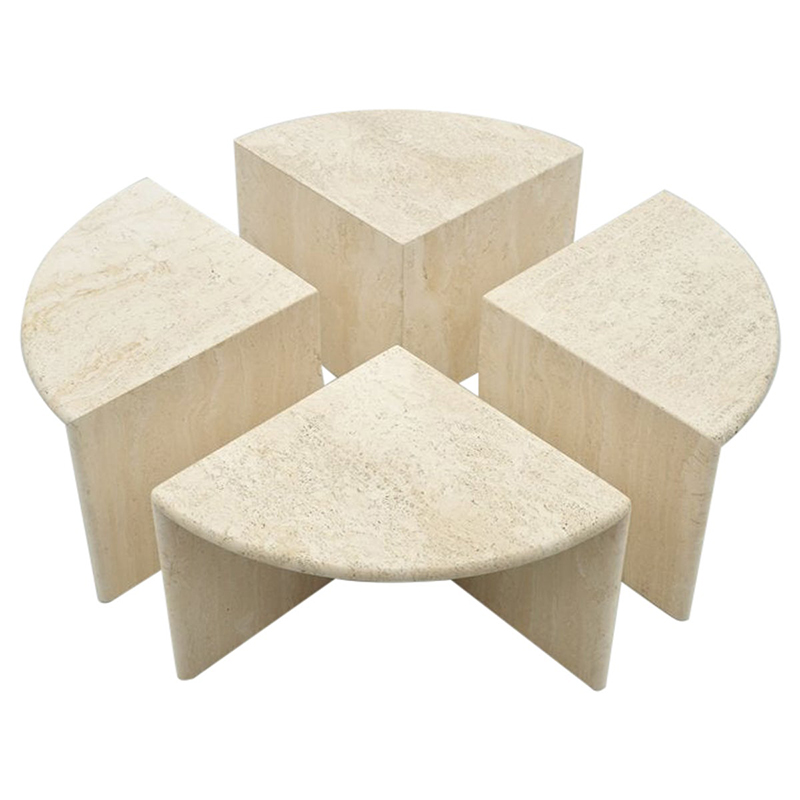    Set of Four Travertine Side or Coffee Tables     | Loft Concept 