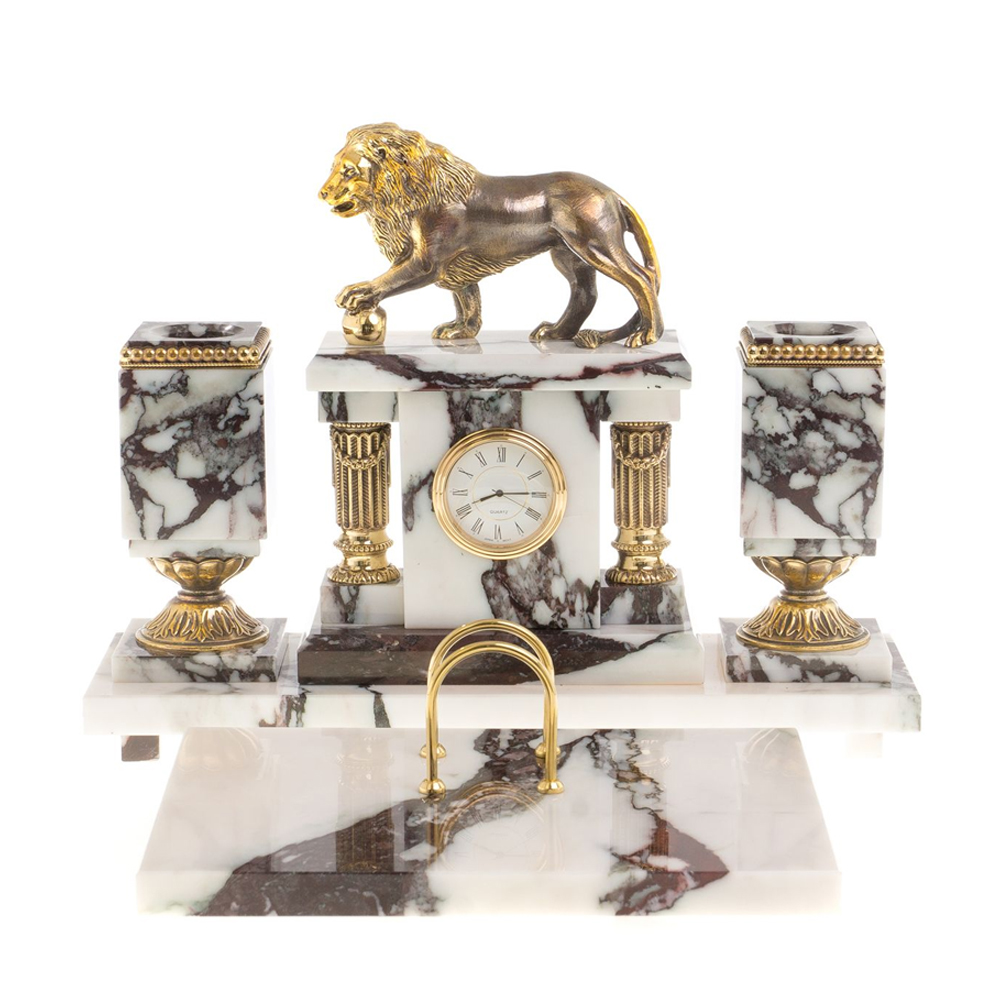 

Настольный письменный набор из мрамора с декором в виде льва в подарочной упаковке Marble Accessory