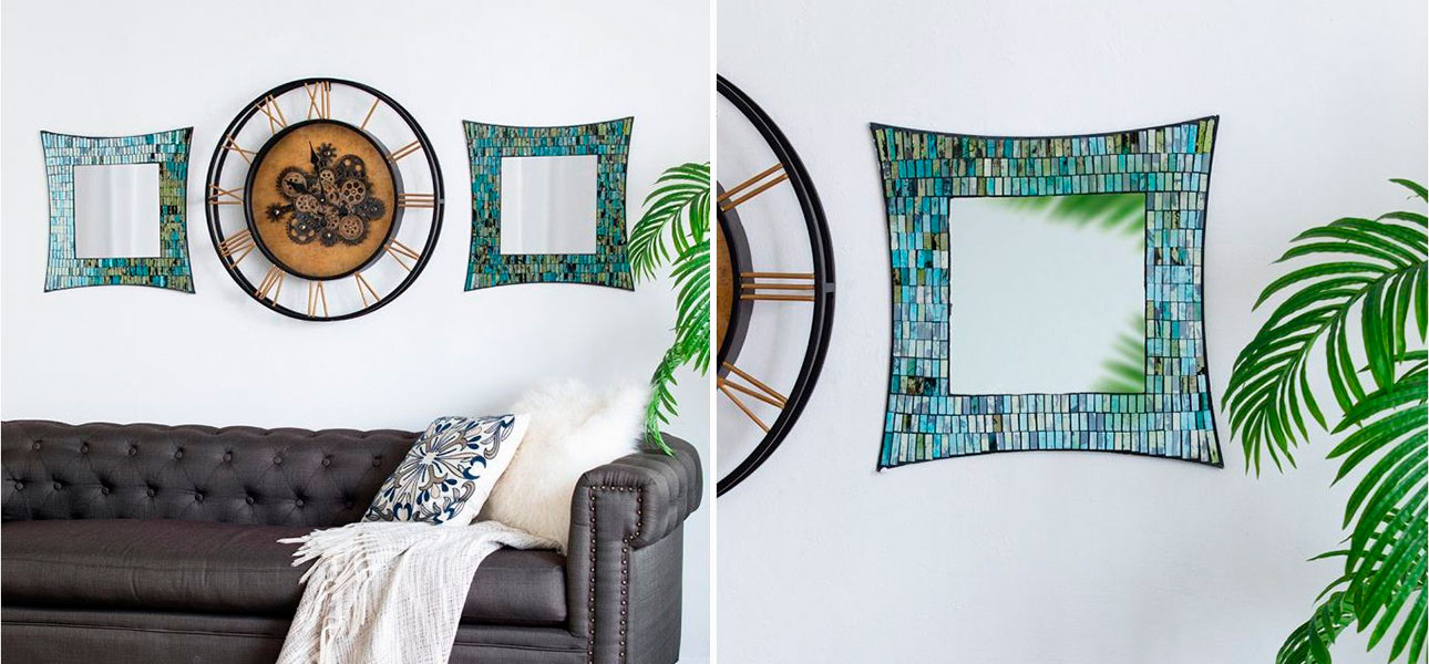 Зеркало квадратное с инкрустацией Maggie - фото №1