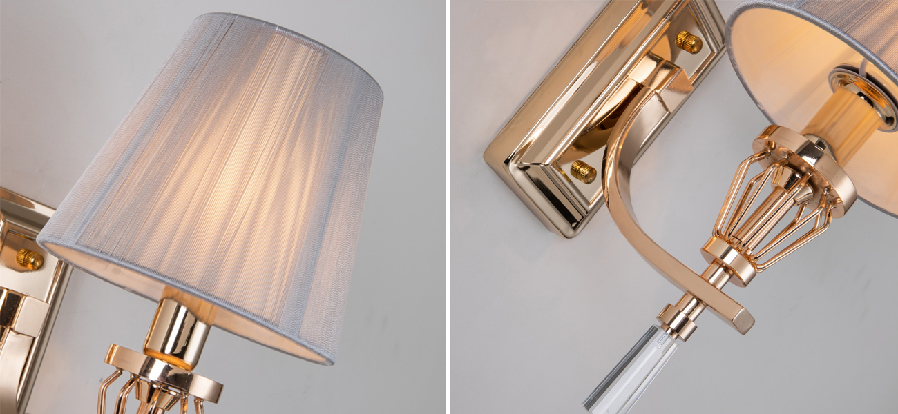 Бра с абажуром из серых нитей Voile - фото