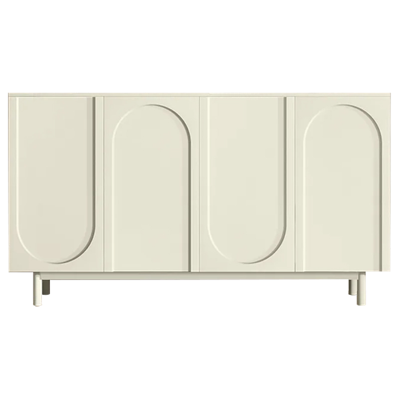  White Arch Sideboard Buffet with 4 Doors Carved Credenza    | Loft Concept 