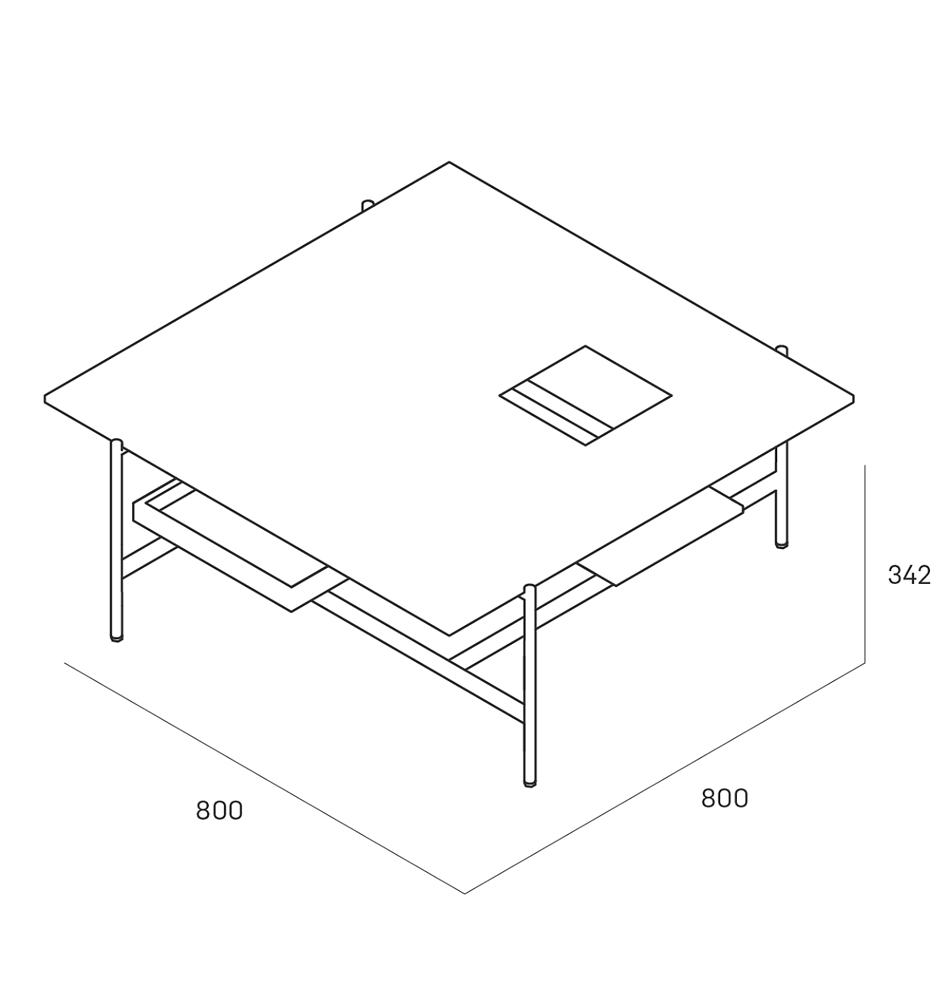Karat журнальный столик цвета тёмный камень с съемным подносом в Москве