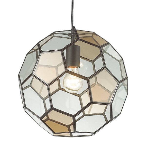   Glass & Metal Cage Pendant Globe Multi    (Amber)    | Loft Concept 