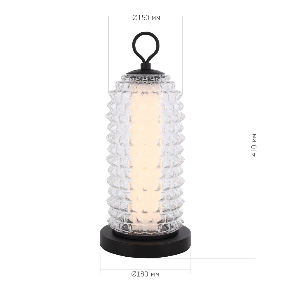 Настольная лампа с прозрачным факутрным стеклянным плафоном Sonora в Москве